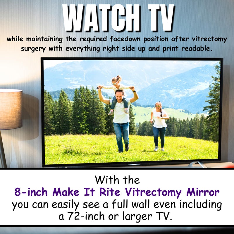 Make It Rite Mirror 8" Wide 2-Way Make It Rite Mirror for Face Down Vitrectomy Eyesight and Proning Lung Recovery | Easy to Watch TV During Face Down Recovery - Image 3